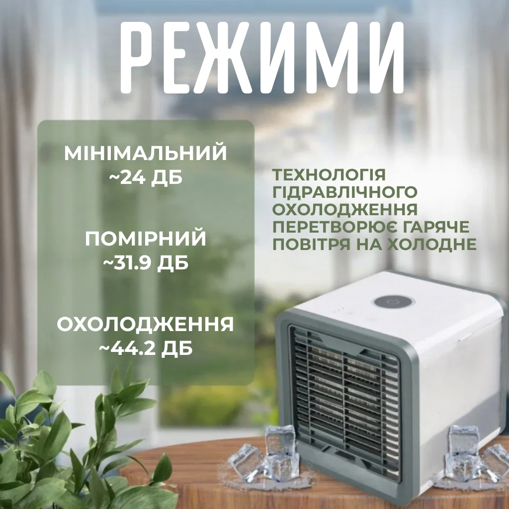 Міні настільний кондиціонер з функцією охолодження, зволоження та очищення повітря